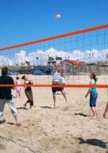Zeskamp op het strand van Noordwijk
